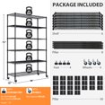 thumbnail image 7 of CL.HPAHKL 6-Shelf Shelving Units Storage Rack with Wheels Adjustable Carbon Steel Wire Shelving Unit Rack for Garage Kitchen Office Black (48L x 18W x 78H), 7 of 7
