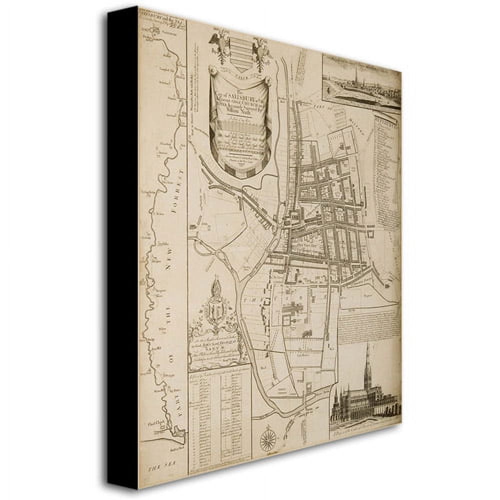 Trademark Art 'Map of Salisbury, 1751' Canvas Art by William Nash