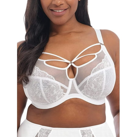 

Women s Elomi Best EL8080 Brianna Underwire Plunge Bra (White 40F)
