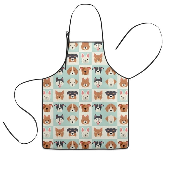 Lovely Dog Breeds Kids Aprons for Girls and Boys,Adjustable Neck Strap Toddler Aprons for Kids Cooking Baking