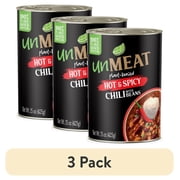 (3 pack) unMEAT Hot & Spicy Chili with Beans, 15 oz Can, Plant-Based, High Protein