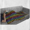 thumbnail image 6 of Leopard Print Soft Flannel Fleece Throw Blanket, Modernized Panther Leo Skin Wild Big Cats in Gradient Rainbow Tones Print, Cozy Plush for Indoor and Outdoor Use, 70" x 90", Multicolor, by Ambesonne, 6 of 6