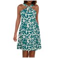 thumbnail image 2 of Birdeem Dresses for Women Womens Fashionable Printed Camisole Round Neck Backless Sleeveless Ruffled Dress, 2 of 12