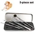 thumbnail image 1 of Professional Dental Tools, Dog Dental Tooth Scaler and Scraper Stainless Steel Tartar Remover, - 5 Pack Stainless Steel Teeth Cleaning Tools for Dogs, Cats, 1 of 8