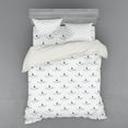 thumbnail image 2 of Ambesonne Cat Bedding Set 3 Pcs, Pattern of Kitten Eyes Whiskers, Twin XL, Indigo White, 2 of 3