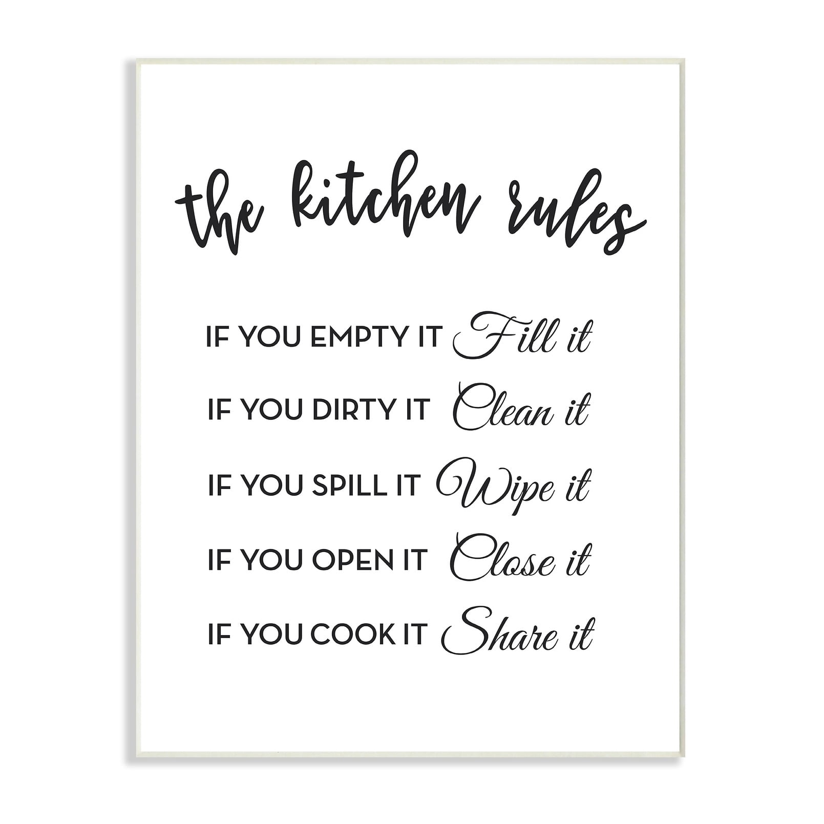 Stupell The Kitchen Rules If You Wall Plaque Art 10 x 15
