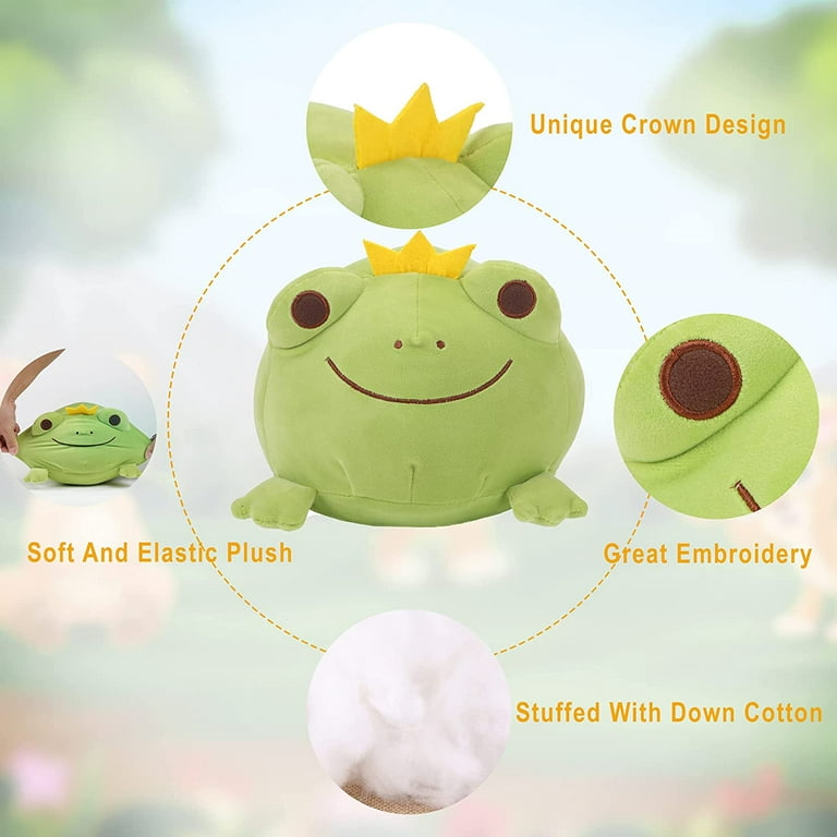 CAZOYEE Super Soft Frog Plush Stuffed Animal, Cute Frog Snuggly