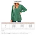 thumbnail image 6 of Women Long Sleeve Shirt V Neck Pure Color Casual Loose Women Long Sleeve T Shirt Undershirt for Home Party Work Green XL, 6 of 6