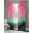 thumbnail image 4 of Watercolors Pink Sky Sheer Curtains 96 Inches Long 2 Panels Green Modern Black Art Light Filtering Semi Sheer Window Curtains Drapes for Bedroom Living Room 52"x96", 4 of 7