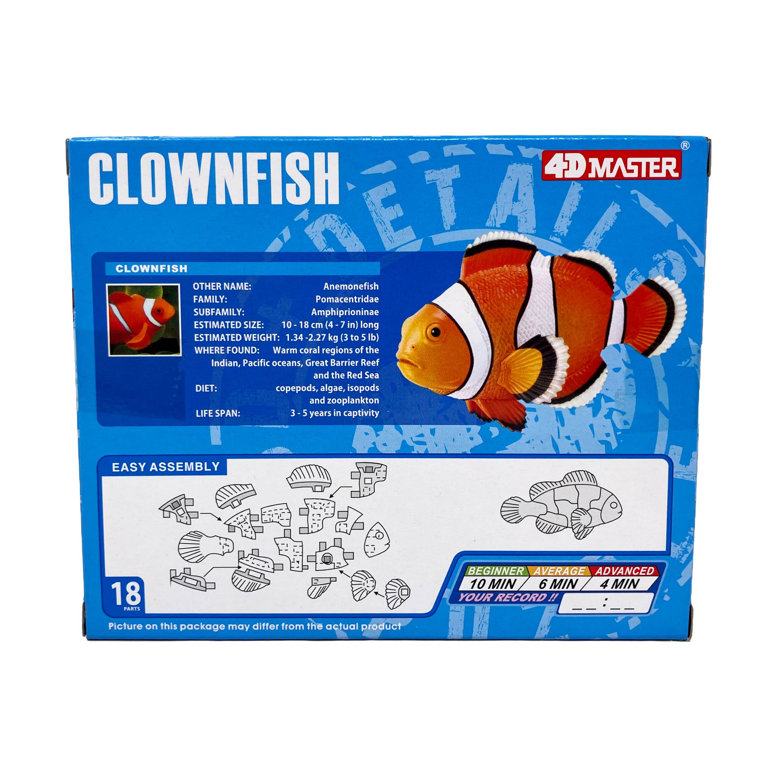4D Master 4D Puzzle - Clownfish: 18 Pcs