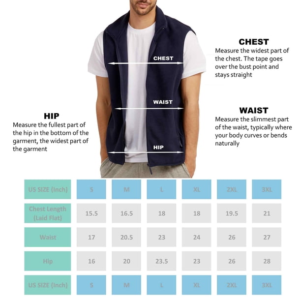 Men's Full-Zip Polar Fleece Vest, Navy S, 1 Count, 1 Pack