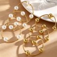 thumbnail image 3 of 3Pcs Women Bracelet Adjustable Opening Design Imitation Pearl Stacking Bracelet Anti-Fading Alloy Versatile Jewelry Gift, 3 of 8
