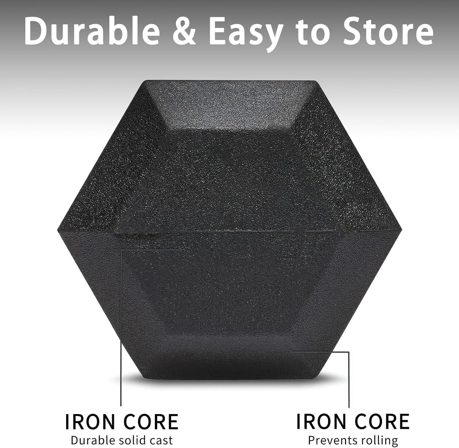 Hex Dumbbell Set with Rack - 350 lbs Total, 10-50 lbs Rubber Coated Hand Weights for Home Gym, Strength Training Fitness Equipment for Men & Women, Non-Roll Design