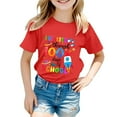 thumbnail image 1 of GDREDA Vêtements pour Filles Mode Décontractée Imprimé Col Rond Manches Courtes T-Shirt Haut Mode Tendance Rouge, 10-11 Ans, 1 of 4