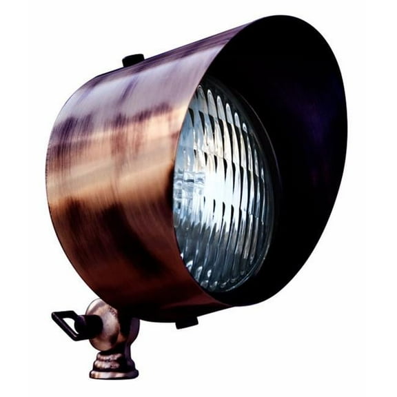 Solid Brass Directional Flood Light with Hood, Antique Bronze