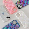thumbnail image 6 of Rhombic Cases for iPhone 13 Pro Max Case [ Grade Drop Tested],Wave Curly Glossy Bling Glitter Soft Durable Raised Edge Sturdy Phone Case Cover Shell(White, 13 Pro Max 6.7"), 6 of 10