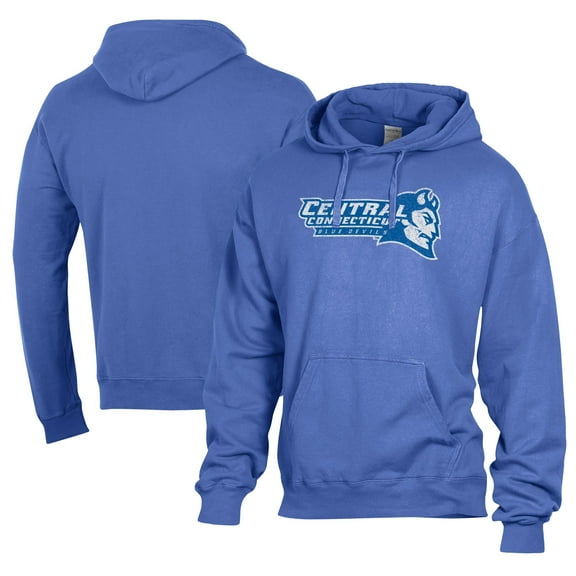 Men's Comfort Wash  Royal Central Connecticut State Blue Devils Lightweight Fleece Pullover Hoodie