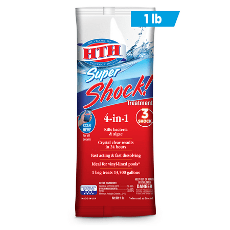 HTH Super Shock! Pool Shock Treatment to boost chlorine levels and kill Algae in Swimming Pools 1 (The Best Pool Shock)