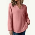 thumbnail image 6 of tarylea Womens Tops Notch Neck Solid Color Pullover Long Sleeve Irregular Hem Shirts Fall Loose Trendy Dailywear Business Casual Tops, 6 of 8