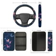 thumbnail image 3 of KUIFORTI Fire Car Front Seat Protectors with Split Bench Back Seat Covers Set+Steering Wheel Cover+Auto Center Console Cover Pad Cushion+Seat Belt Pads Car Interior Covers for Truck Van SUV,8 Pcs Set, 3 of 5