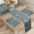 thumbnail image 2 of Ambesonne Marine Table Runner & Placemats, Underwater Creatures Coral, Placemat 4 pcs + Runner 14"x90", Grey Teal Warm Taupe, 2 of 2