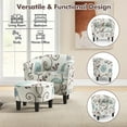 thumbnail image 6 of Gymax Modern Accent Tub Chair&Ottoman Set Fabric Upholstered Club Chair Grey Floral, 6 of 10