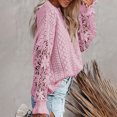 thumbnail image 5 of Knit Pullover, Long Sleeve Floral Pattern Women Crochet Sweater Crewneck Comfortable For Dating ANGGREK Otros, 5 of 5