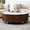 Marble Grain,walnut, variant on Tabaray Modern Round Drum Coffee Table Luxury Sintered Stone Top Coffee Table with Storage Drawers,Walnut Wood Frame and Brushed Stainless Steel Legs,Marble Grain Center Table for Living Room