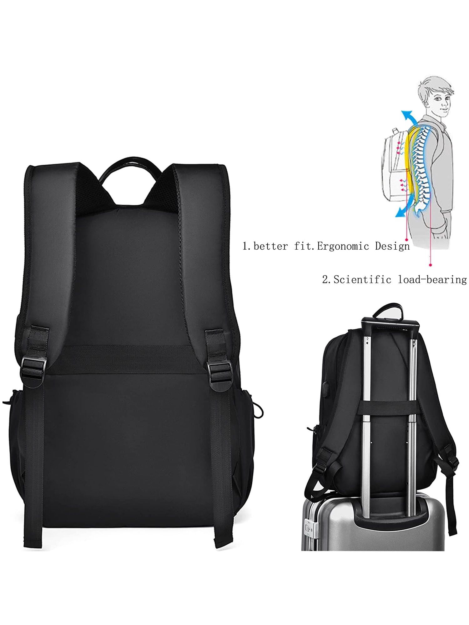 Deago Travel Laptop Backpack Business Anti-Theft Backpack with USB Port College Bag for Men Women 15.6 Inch Notebook-Blue
