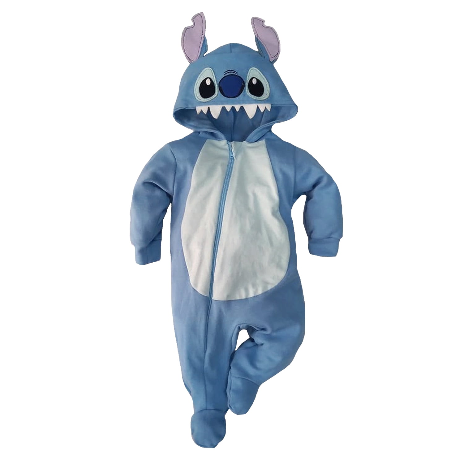Mameluco Algodon Disney Stitch Con Gorro Bordado