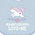 thumbnail image 4 of Inktastic Grammy and Grandpa Love Me Grandchild Unicorn Girls Baby Bib, 4 of 4