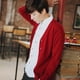 thumbnail image 1 of Suéter de punto de primavera y otoño para hombre, cárdigan fino, color sólido, chaqueta de punto de algodón con cuello en V para hombre joven, 1 of 6