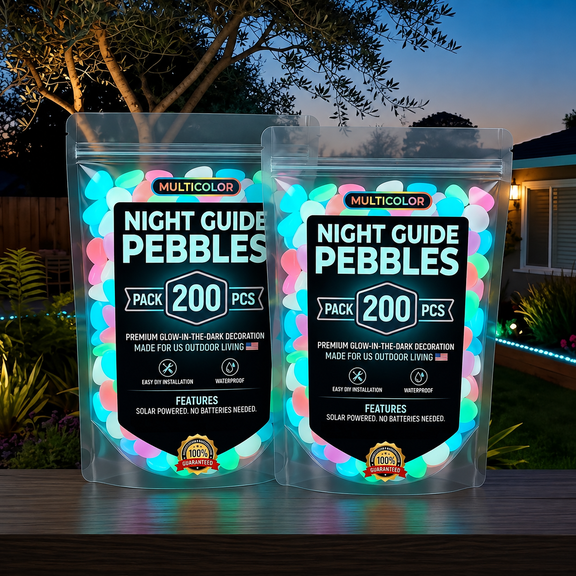 Glow‑in‑the‑Dark Decorative Stones, Luminous Pebbles, Glowing Rocks for Outdoor Garden Walkway Landscaping and Aquarium Fish Tank Ornament(Colorful)
