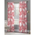 thumbnail image 4 of Tropical Plants Sheer Curtains 84 Inch Length 2 Panels Set Window Treatments, Summer Farmhouse Vintage Camels Red Rod Pocket Semi Curtains for Living Room/Bedroom/Kitchen Décor, 104"W x 84"L, 4 of 7