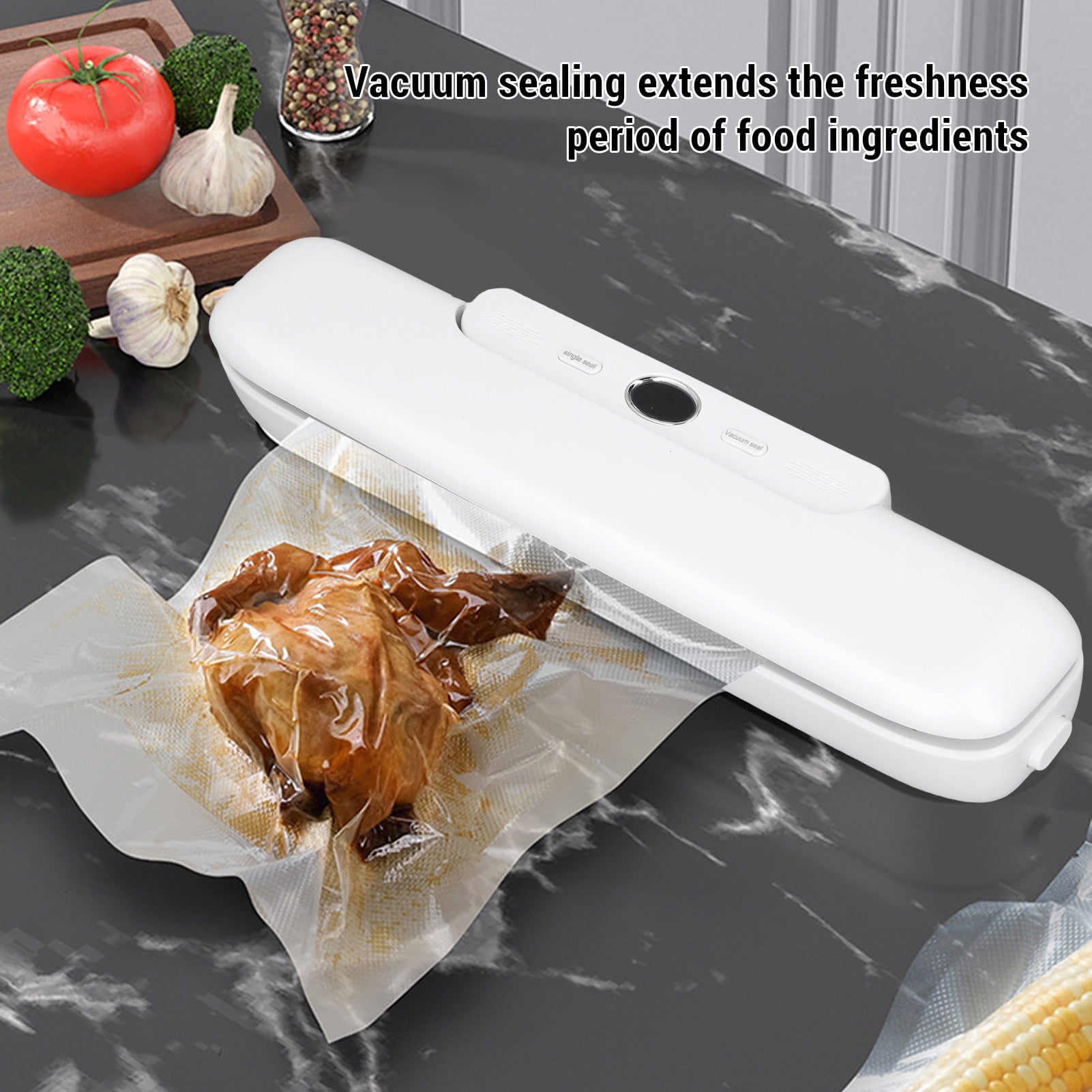 Yajisi Vacuum Sealer Machine for Food Storage, Full Automatic Freshness Preservation Sealer with 11.81 inches / 30 cm Width, Compact Design for Kitchen, EU Plug 110-230V