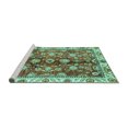 thumbnail image 2 of Ahgly Company Machine Washable Indoor Rectangle Abstract Turquoise Blue Modern Area Rugs, 2' x 4', 2 of 4
