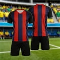 thumbnail image 2 of Soccer Jersey Set Summer Vacation Outfits For Boys 2026 With Mesh Shorts Kids Short Sleeve Football T-Shirt Tops Breathable Athletic Training Sports Uniforms 2-13Y Birthday Graduation Gifts, 2 of 5