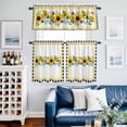 thumbnail image 2 of Sunflower Kitchen Curtains Sets for Windows 24 Inch Length, Yellow Flowers Black White Plaid Farmhouse Botanical Rod Pocket Window Treatments Tier Curtains and Valances Set for Bedroom/Bathroom, 2 of 8