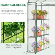 Outsunny 5 x 5 x 6 Mini Walk-in Greenhouse Kit, Portable Green House with 3 Tier Shleves, Roll-Up Door, and Weatherized Plastic Cover for Backyard Garden, Garden