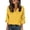 Yellow-A^2029VV, variant on AHMOMEI Women's Silk Satin Blouse Dressy Polka Dots Womens Shirts 3/4 Sleeve V Neck Spring Summer Womens Tunic Top