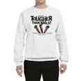 thumbnail image 2 of My Savior is Tougher than Nails Bible Verse | Male Inspirational/Christian Crewneck Graphic Sweatshirt, White, Small, 2 of 3
