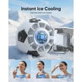thumbnail image 2 of Portable Handheld Fan with Ice Cooler, 5-Speed Settings, Soccer-Shaped Mini Personal Fan, 4000mAh Rechargeable Pocket Fan for Travel/Outdoor/Office Use, Up to 20 Hours of Run Time,White, 2 of 9