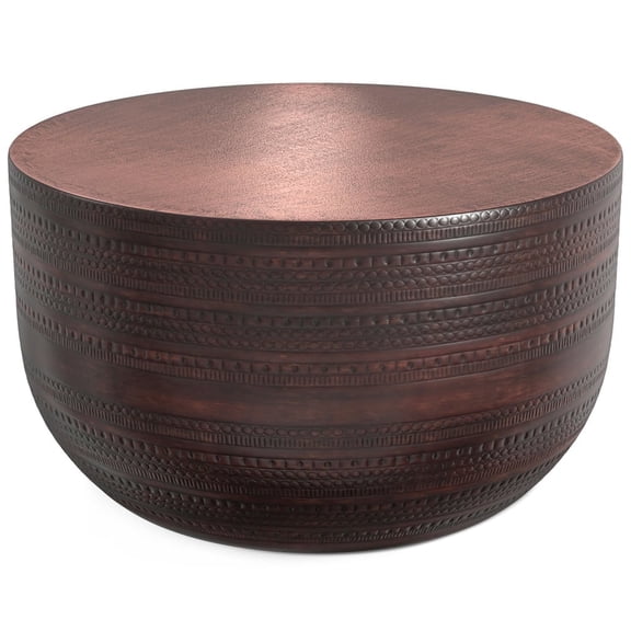 Simpli Home Johnsen 29.5 inch Wide Boho Metal Coffee Table in Oil Rubbed Bronze Iron, Assembled