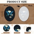 thumbnail image 3 of Canvas Wall Art Blue Butterfly Boho Floral Botanical Moon Phase Aesthetic Teal Snakes Oval Framed Canvas Prints Vintage Wall Hanging Decor for Home Office Nursery Family Gift 8.6"x11.4", 3 of 7
