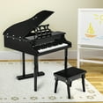 thumbnail image 2 of 30-Key Kids Grand Piano Mini Music Instrument for Toddler with Wood Bench Black, 2 of 6