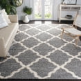 thumbnail image 3 of SAFAVIEH Dallas Logan Geometric Shag Area Rug, Grey/Ivory, 10' x 14', 3 of 11