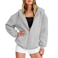 thumbnail image 5 of Zip Up Hoodies For Women Y2K Cardigan Sweatshirts Oversized Long Sleeve Tops Fall Fashion Jacket With Pockets, 5 of 6