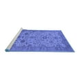thumbnail image 2 of Ahgly Company Machine Washable Indoor Round Oriental Blue Traditional Area Rugs, 3' Round, 2 of 4