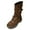 Brown, variant on Dakaela Women's Riding Ankle Boots Platform Wide Calf Motorcycle Booties Trendy Slouch Casual Shoes