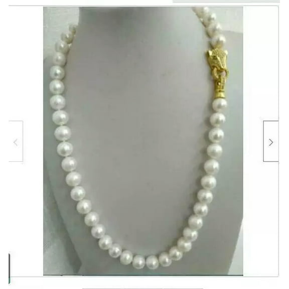 K-KED Gorgeous 22inch AAAA 8-9mm Japanese Akoya white round pearl Necklace 925S